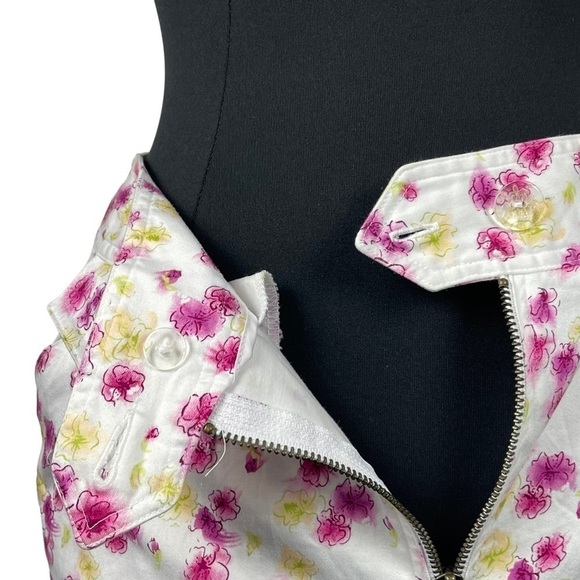 VINTAGE NICOLE MILLER 90S FLORAL COTTON NOTCH COLLAR ZIP JACKET SKIRT SUIT SET - Picture 10 of 15